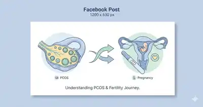 Dr Mamta Agrawal Best Gynaecologist Illustration explaining the fertility journey from PCOS to pregnancy