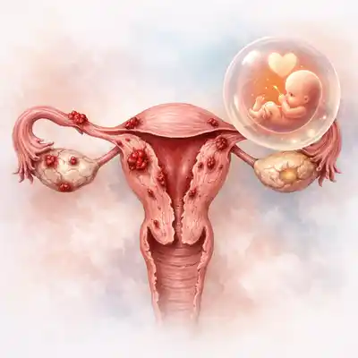 Illustration showing endometriosis and its impact on fertility and pregnancy